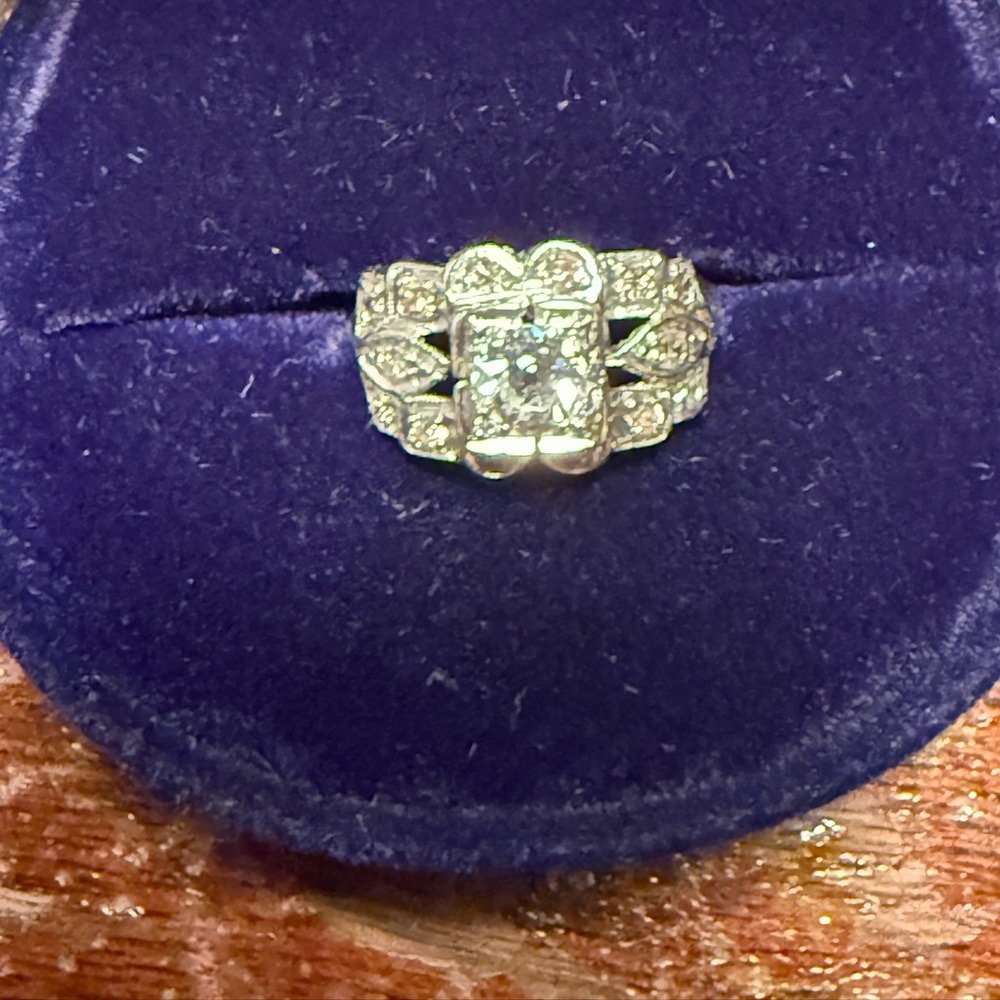 Vintage Antique 14 K Old European Cut Diamond Ring Sz3.5